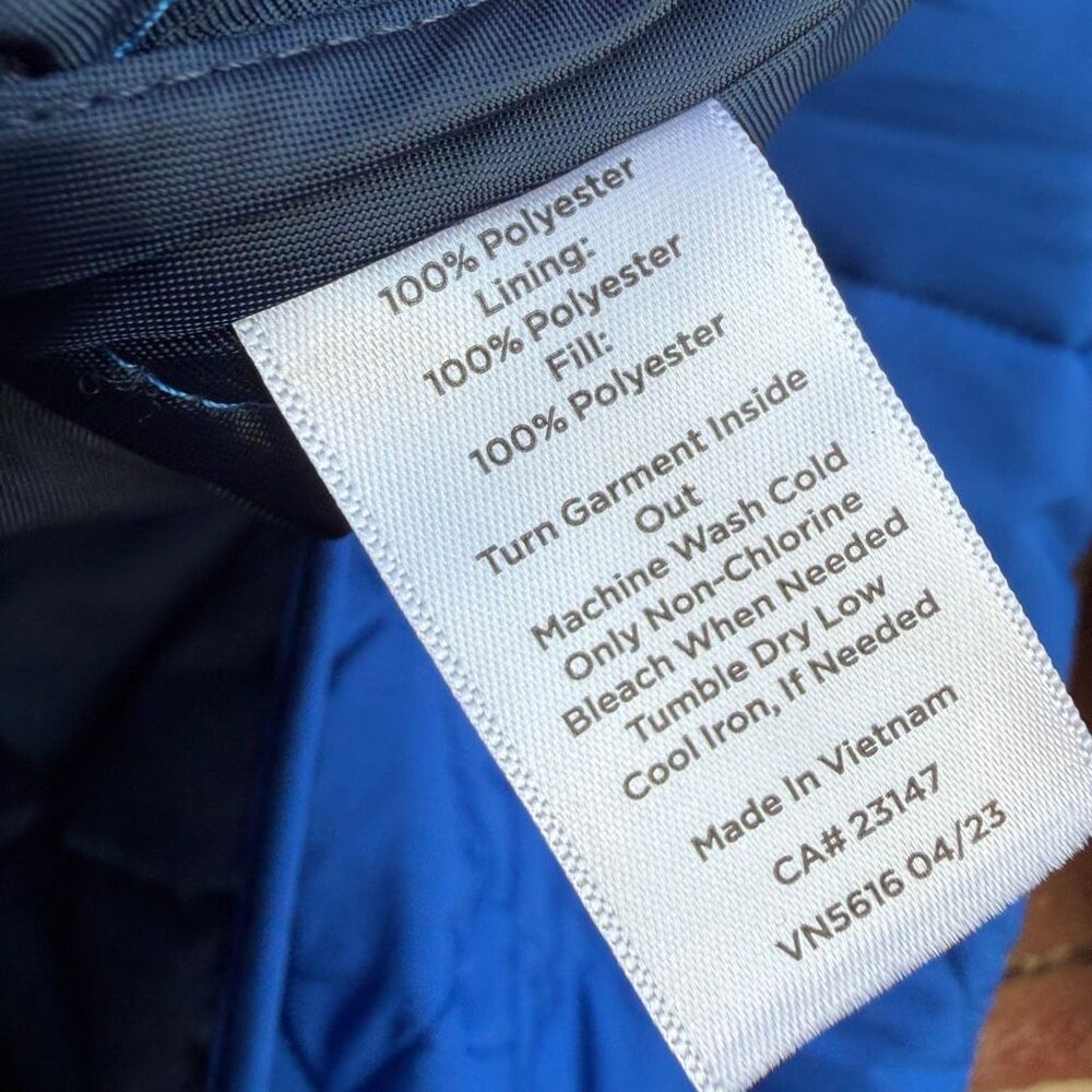 Talbots Women's Collarless Button Front Lined Quilted Jacket Blue Large NEW - Picture 10 of 10